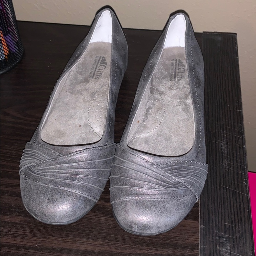 Sparkly Gray Flats